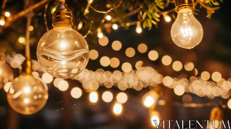 Enchanting Glass Lights Hanging from a Tree - Captivating Photography AI Image