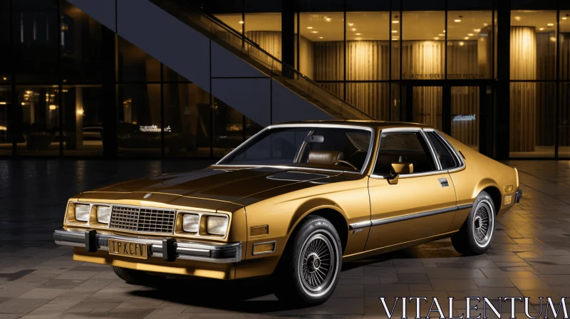 Golden Chevy Impala: A Captivating Display of Iconic American Design AI Image