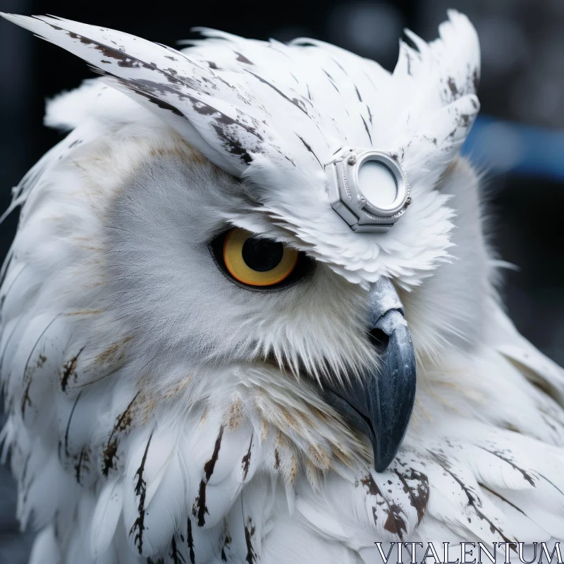 Regal White Owl in Golden Crown: A Frostpunk Inspiration AI Image