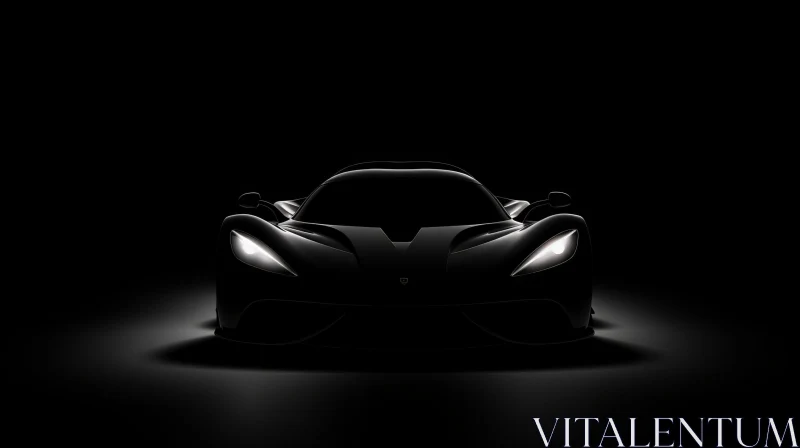 Sleek Sports Car Silhouette - Mysterious and Stylish AI Image