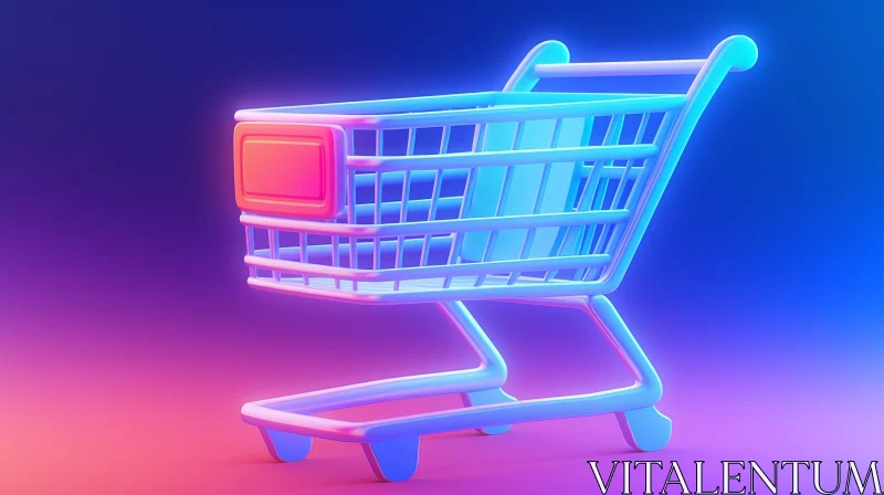 AI ART Unique 3D Shopping Cart Illustration