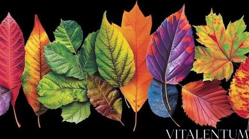 AI ART Autumn Leaves Arrangement - Vibrant Colors - Nature Artwork