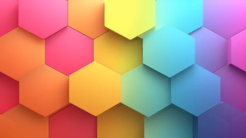 Colorful 3D Honeycomb Pattern - Abstract Art