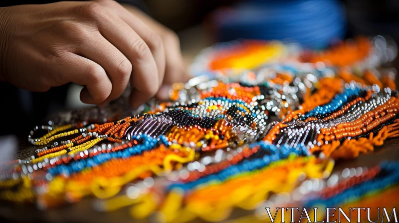 Colorful Beaded Jewelry in Hand AI Image