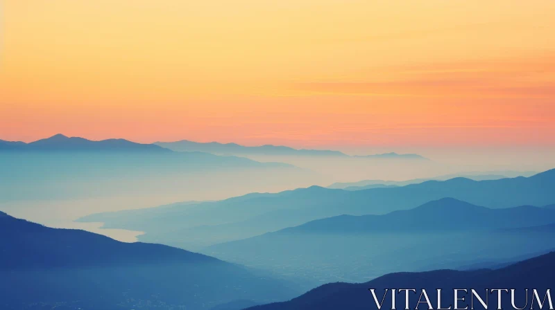 AI ART Mountain Sunset Landscape Photography