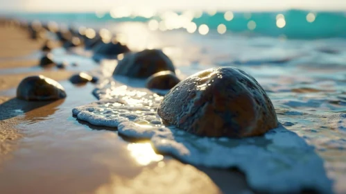 Serene Beauty of a Rocky Beach - Captivating Nature Photography