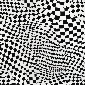 Monochrome Checkered Pattern - Abstract Geometric Artwork