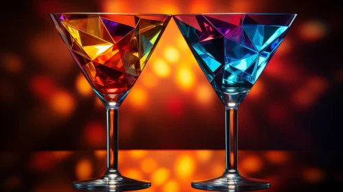 Neon Lights Martini Glasses - Festive Atmosphere