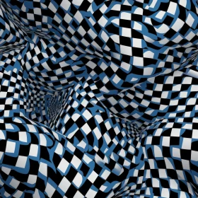 Psychedelic Blue and White Optical Illusion Pattern