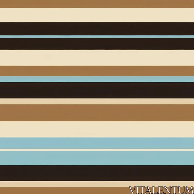 AI ART Brown Blue Cream Horizontal Stripes Pattern