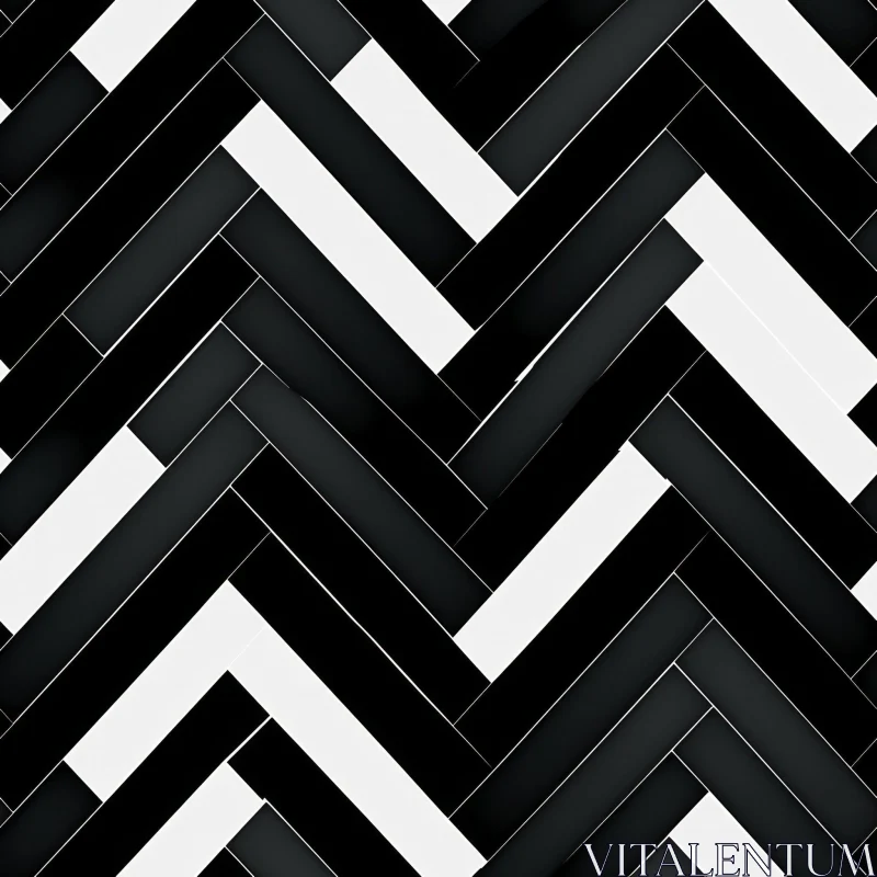 Classic Black & White Herringbone Parquet Pattern AI Image
