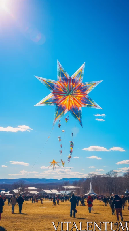 Colorful Kite in the Manapunk-Style Sky - Artistic Image AI Image