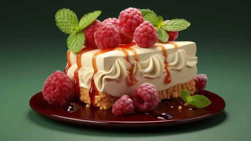 Delicious Cheesecake with Raspberry Topping