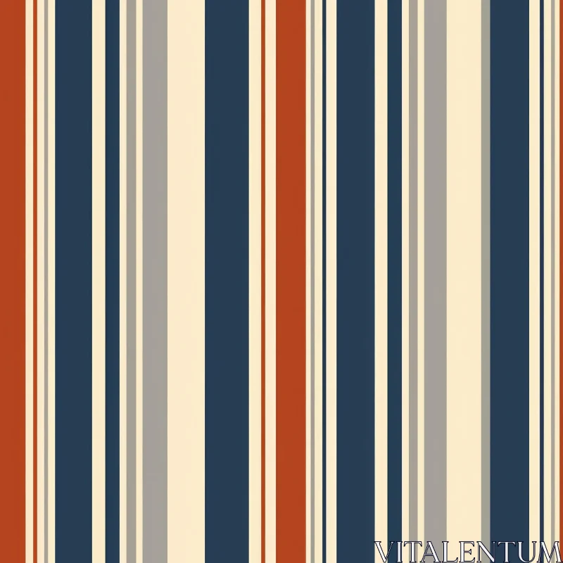 AI ART Elegant Vertical Stripes Pattern in Brown, Blue, and Cream