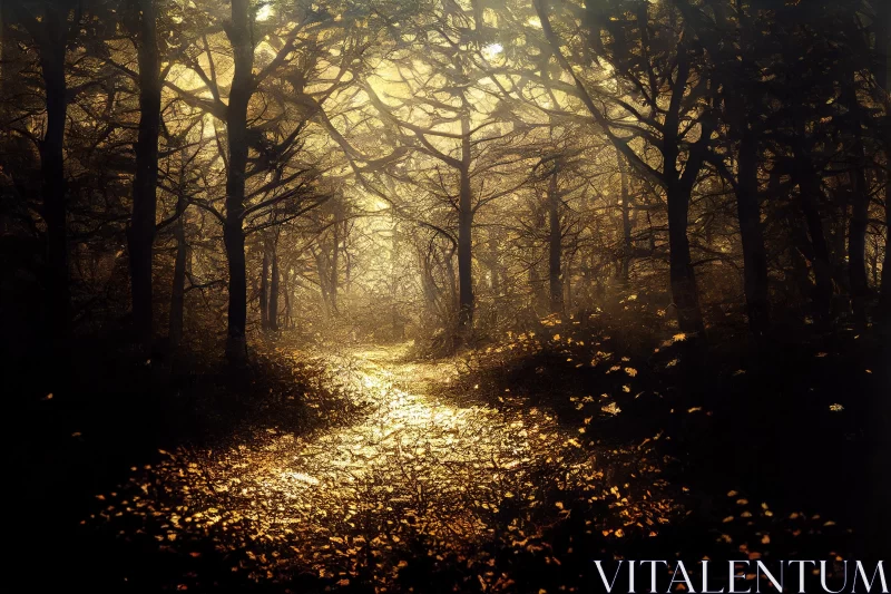 Enchanting Path Through a Dreamlike Forest | Captivating Nature Photography AI Image