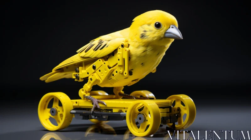 Futuristic Yellow Bird Model: Precision and Playfulness in One AI Image
