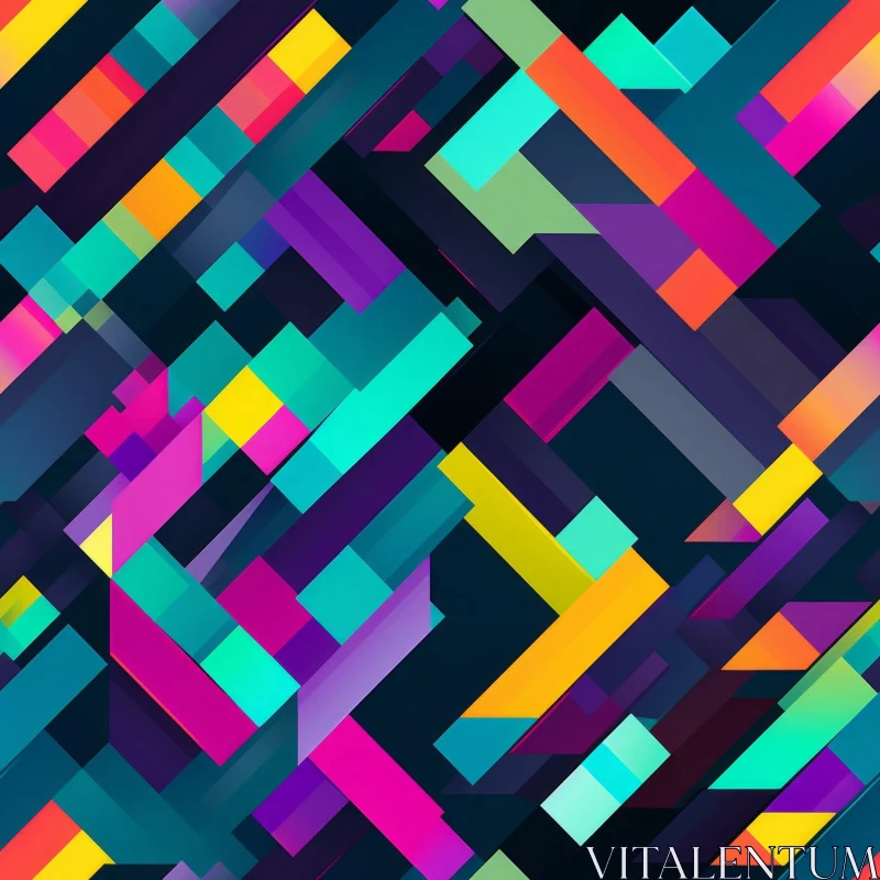 Colorful Retro Geometric Pattern for Backgrounds and Designs AI Image