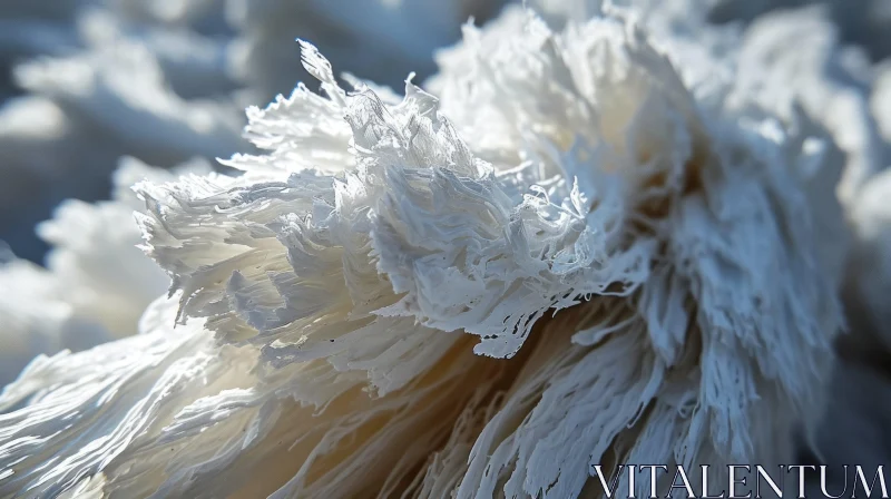 Delicate White Fibrous Material Close-Up | Abstract Art AI Image