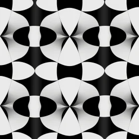 Monochrome Geometric Floral Seamless Pattern
