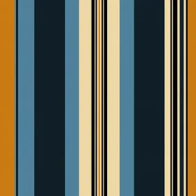 Retro Vertical Stripes Pattern in Blue, Orange, Black