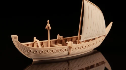 Detailed 3D Viking Ship Model