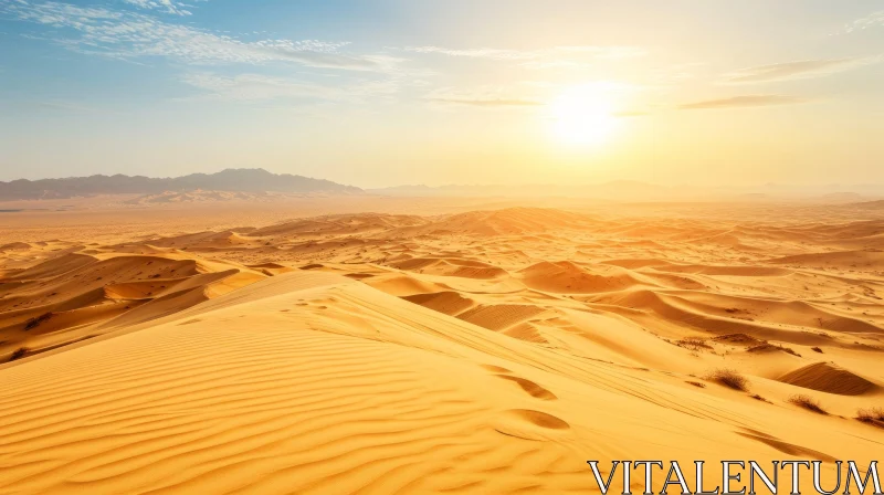 Golden Sand Dunes in the Desert: A Breathtaking Landscape AI Image
