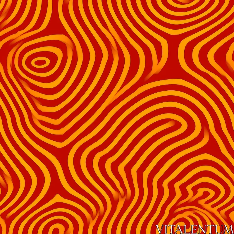 Red and Orange Intertwined Circles Seamless Pattern AI Image