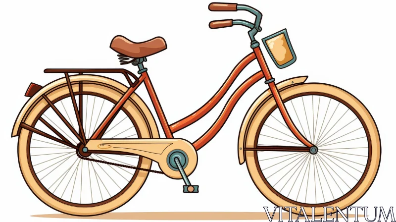 AI ART Vintage Bicycle Cartoon Drawing