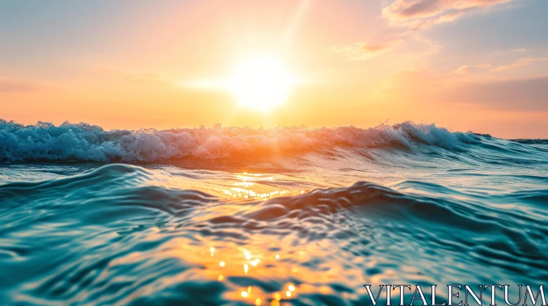Golden Sunset Seascape: Captivating Beauty of Nature AI Image