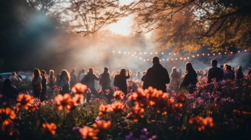 Atmospheric Light in a Flower Garden: An Earthcore Festive Scene