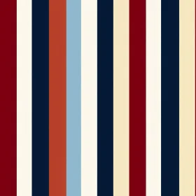 Classic Vertical Stripes Pattern - Navy Blue, Brick Red, Ivory, Dusty Blue