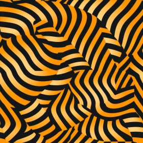 Curved Black and Orange Stripes Pattern
