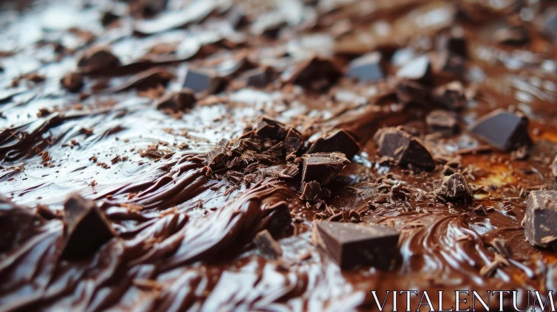 AI ART Delicious Melted Chocolate with Chunks | Close-up Food Photography