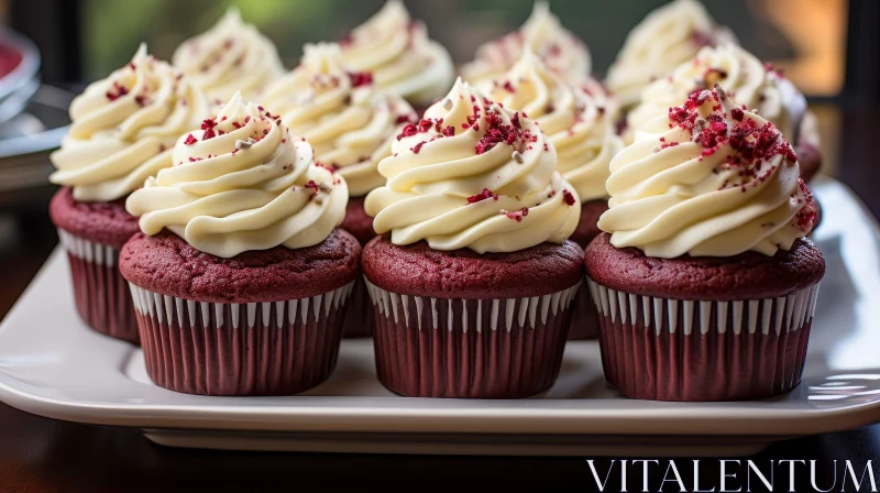 AI ART Delicious Red Velvet Cupcakes | Sweet Dessert Photography