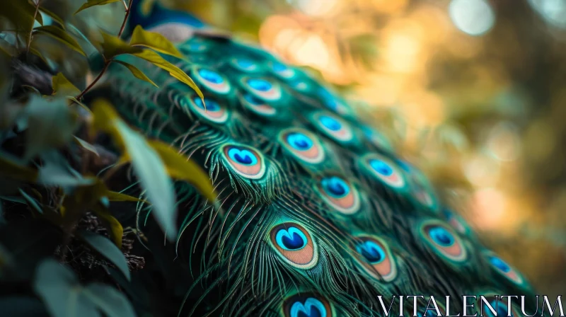 Male Peacock Spreading Luxurious Tail | Close-up Nature Photography AI Image