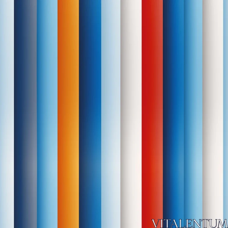 AI ART Modern Vertical Stripes Pattern in Blue, Orange, White, Red