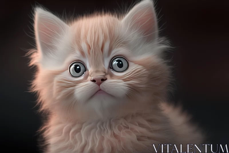 Captivating Orange Kitten with Big Eyes - Charming Realism AI Image