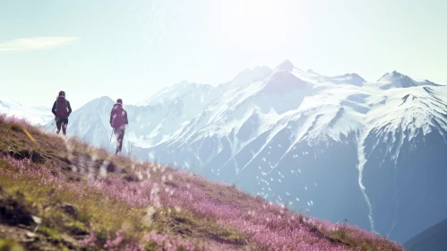 Majestic Mountain Hiking Experience with Purple Flowers