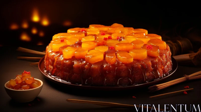 Scrumptious Cake with Orange Slices - Delicious Dessert Photography AI Image