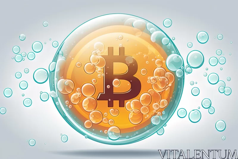Bitcoin and Bubbles: A Captivating Fusion of Fluid Art and Cryptopunk Illustration AI Image