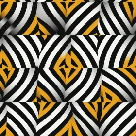 Black and White Stripes with Yellow Gradient Pattern