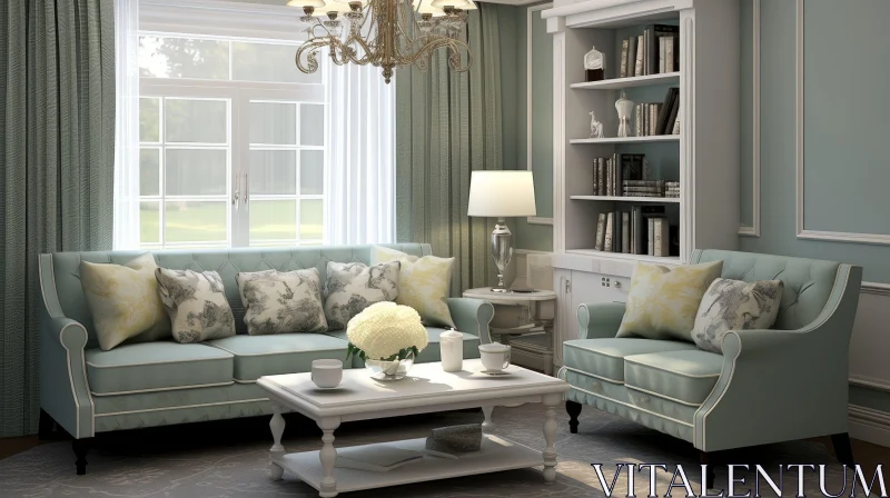Classic Style Living Room Decor AI Image