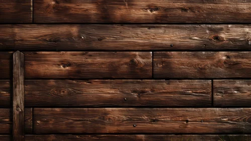 Dark Weathered Wooden Wall with Knots and Imperfections