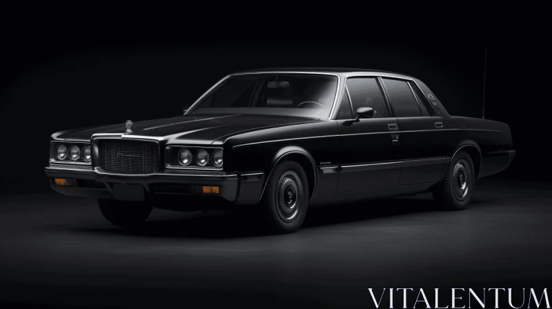 Black Luxury Sedan in the Desert - Elaborate Detailing AI Image