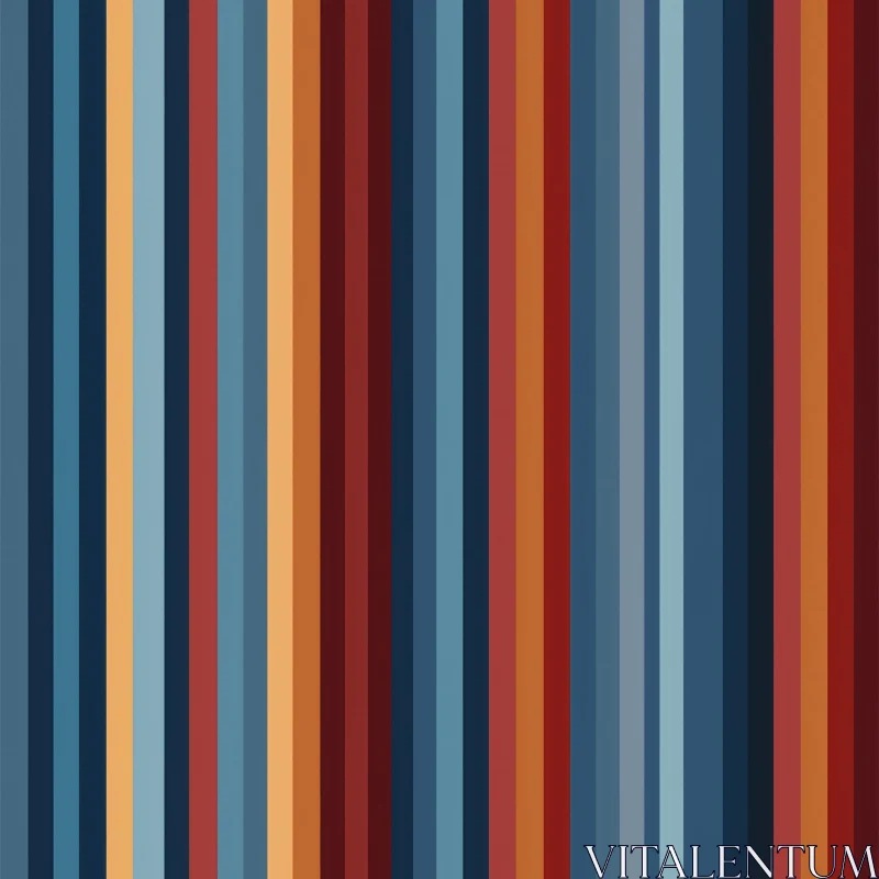 AI ART Blue Orange Red Stripes Pattern