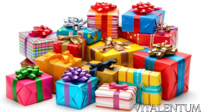 Festive Wrapped Gifts Collection AI Image