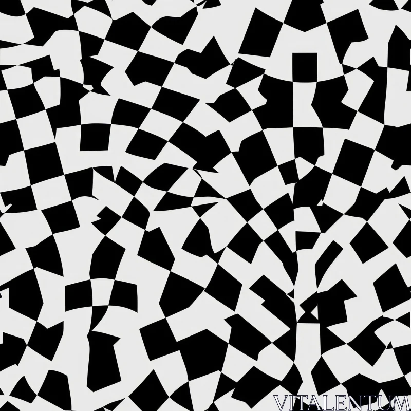 AI ART Monochrome Checkerboard Pattern | Abstract Design