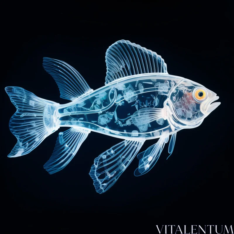 Photorealistic X-Ray Fish Artwork: A Journey into Science and Art AI Image