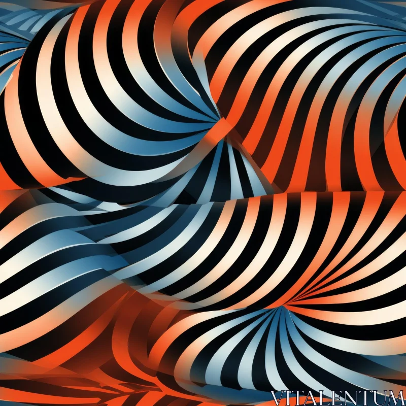 Spiral 3D Abstract Background with Gradient Colors AI Image