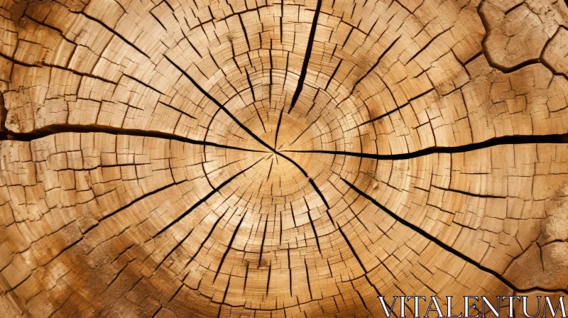 AI ART Tree Trunk Growth Rings - Natural Wood Art